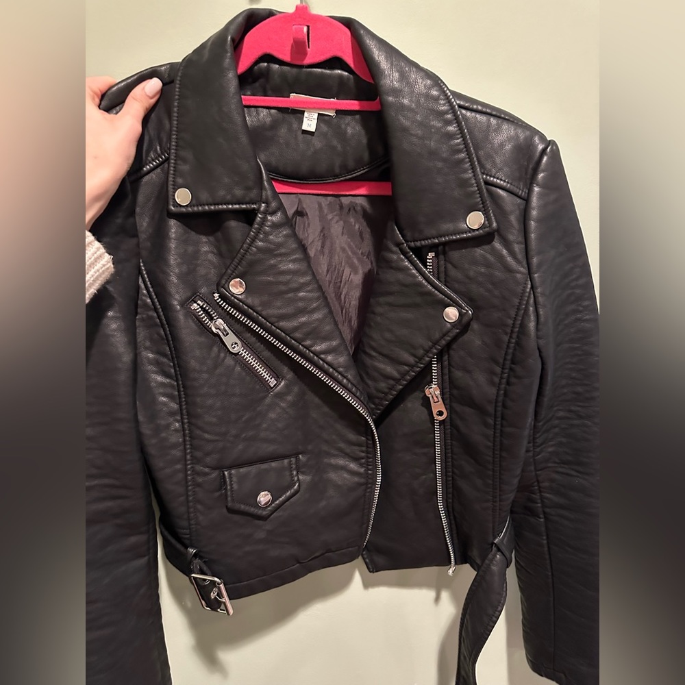 Black leather jacket